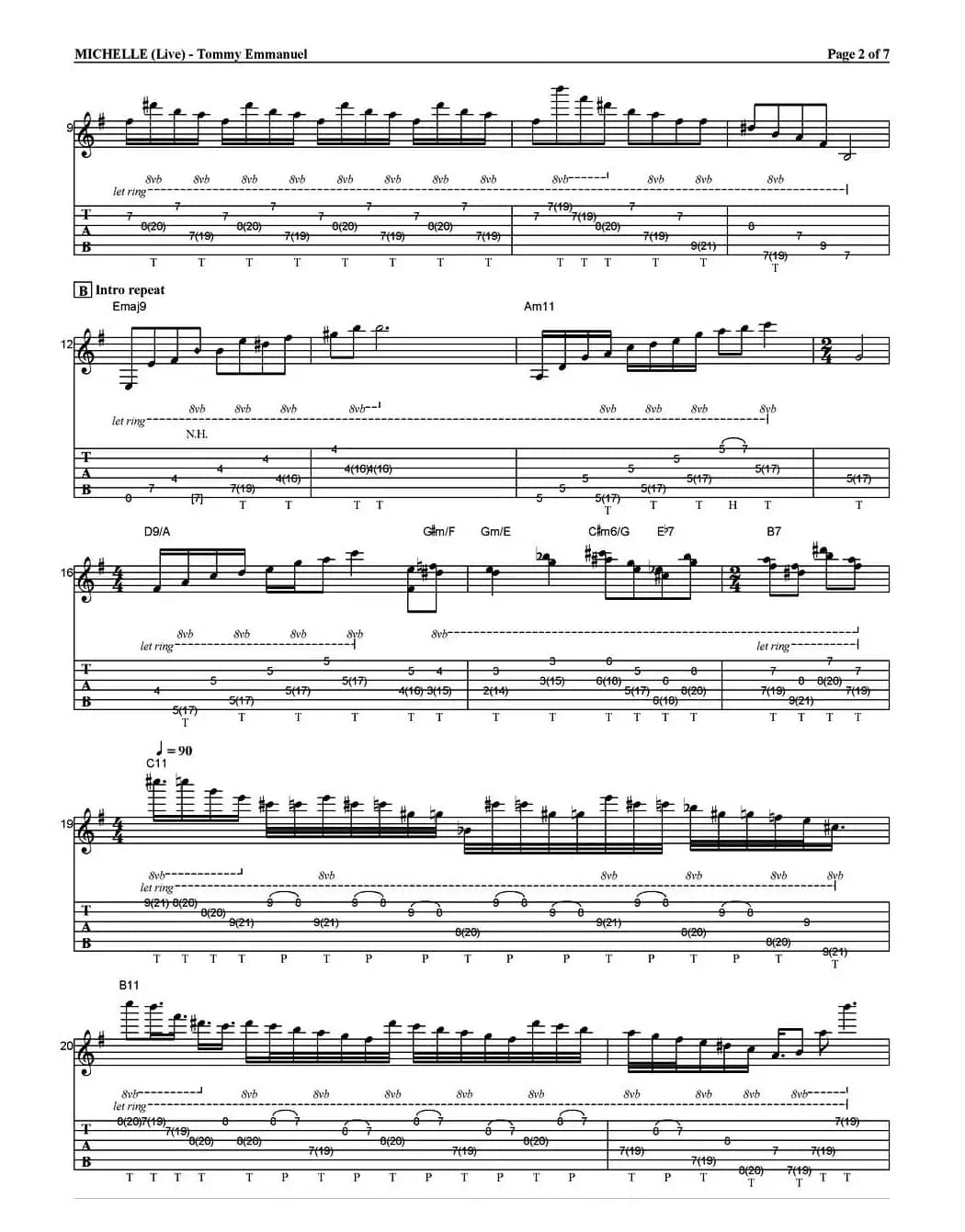 tommy emmanuel：michelle （live）（指弹吉他）