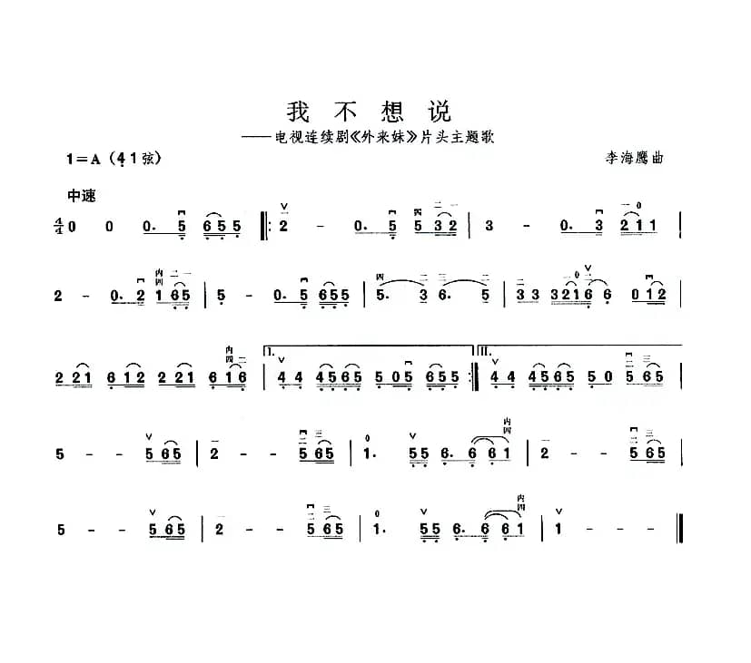 我不想说（电视剧《外来妹》片头曲）