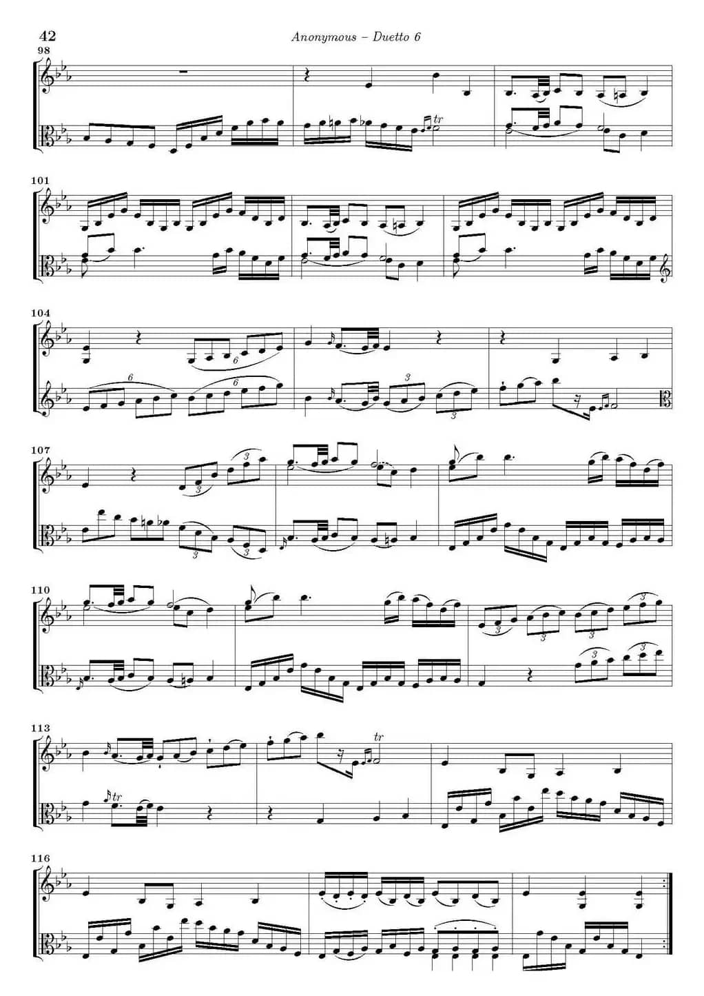 Duetto 6（小提琴+中提琴）