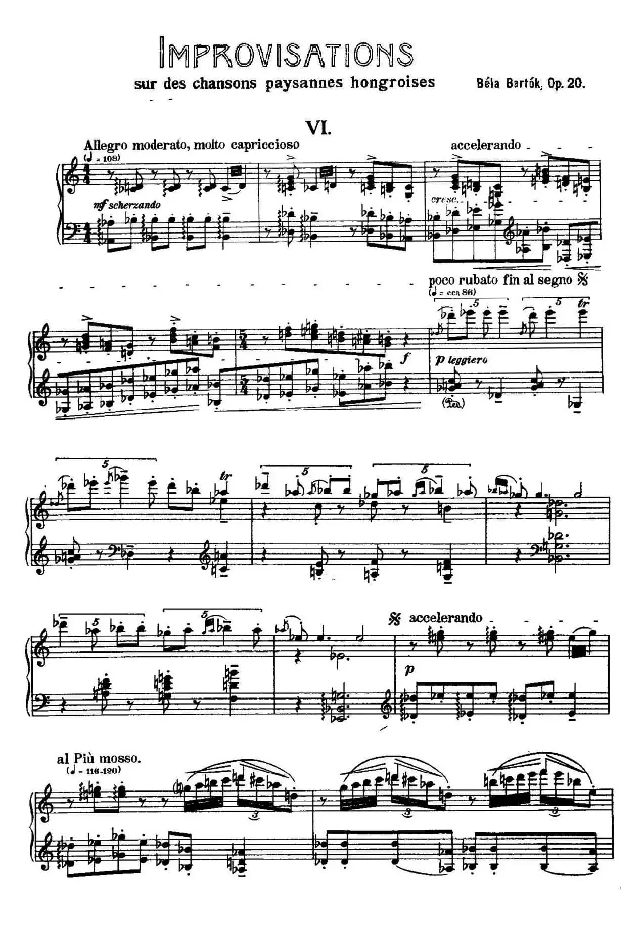 8 Improvisations Op.20(8首匈牙利民歌即兴曲·Ⅵ)