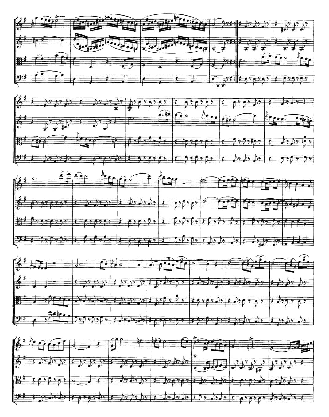 Mozart《Quartet No.10 in C Major,K.170》（总谱）