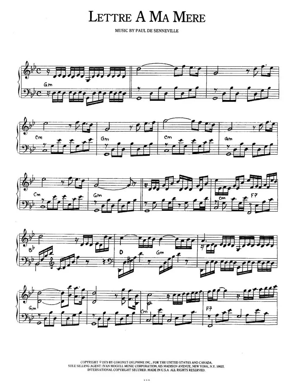 Lettre A ma mere（给母亲的信）