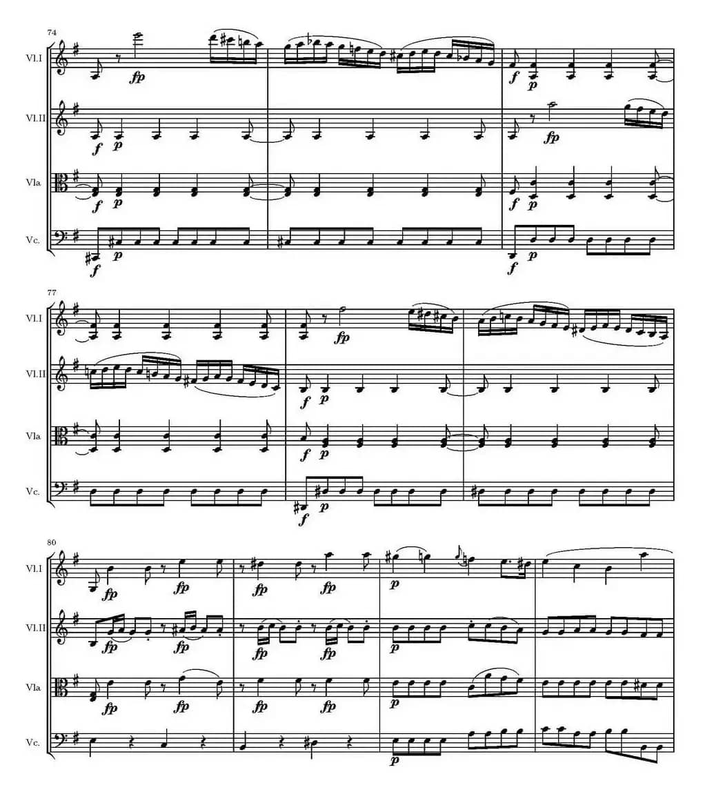 String Quartet KV.387（G大调弦乐四重奏）