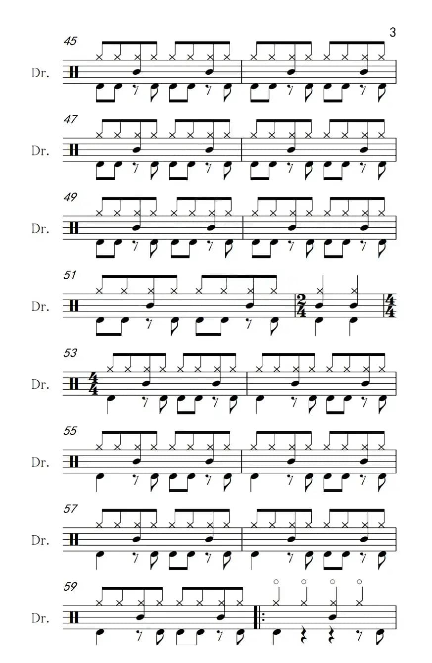 酒干倘卖无（架子鼓谱）