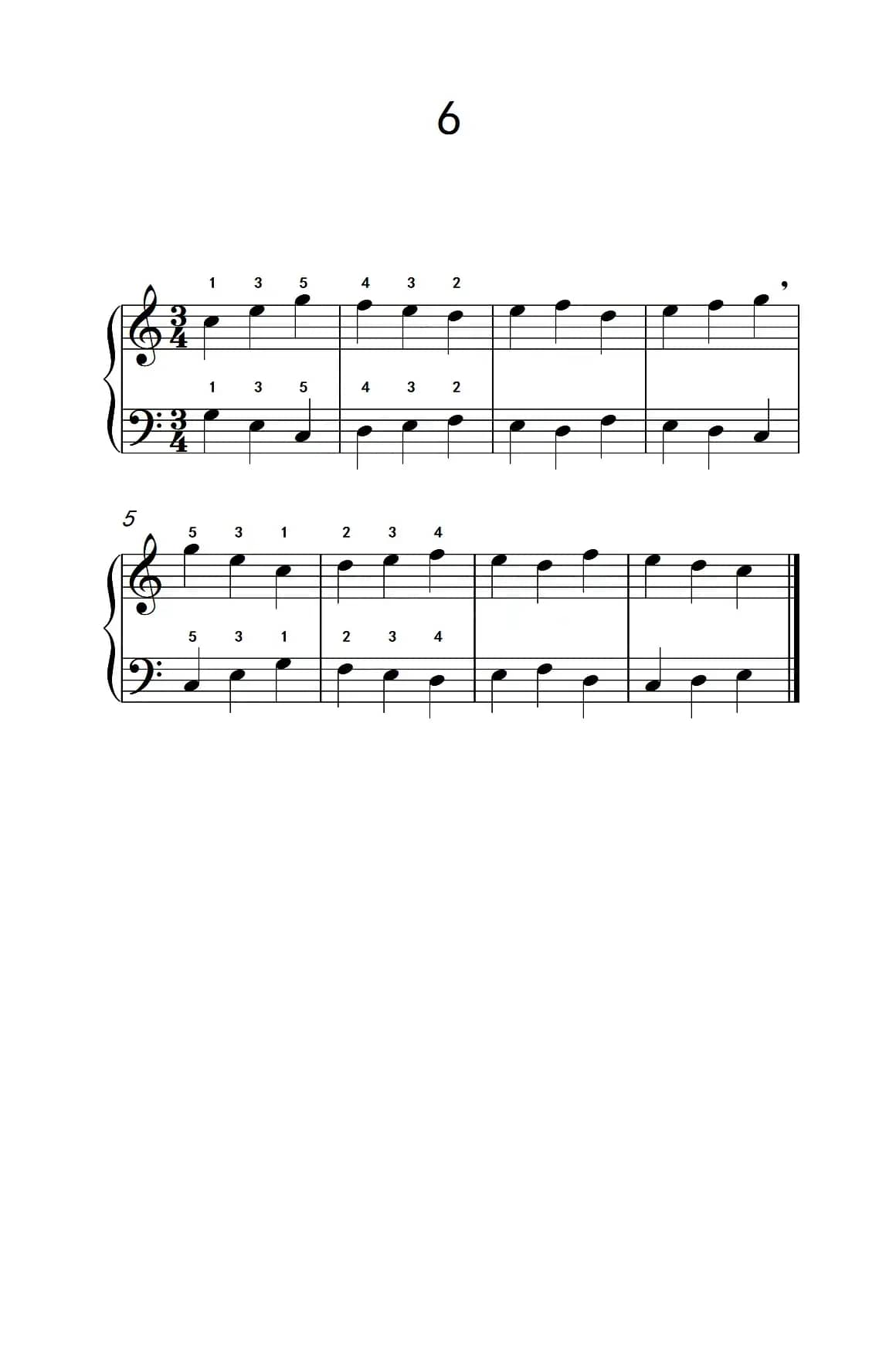 一.非连音练习6（儿童钢琴手指练习 1）