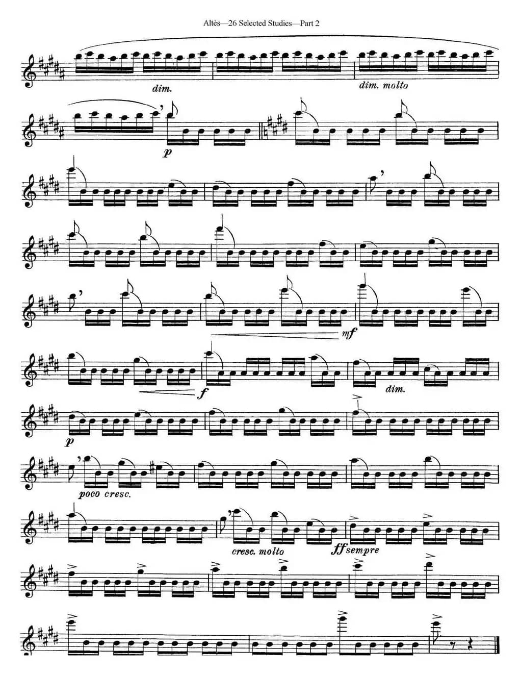 阿尔泰斯26首精选长笛练习曲（NO.19）