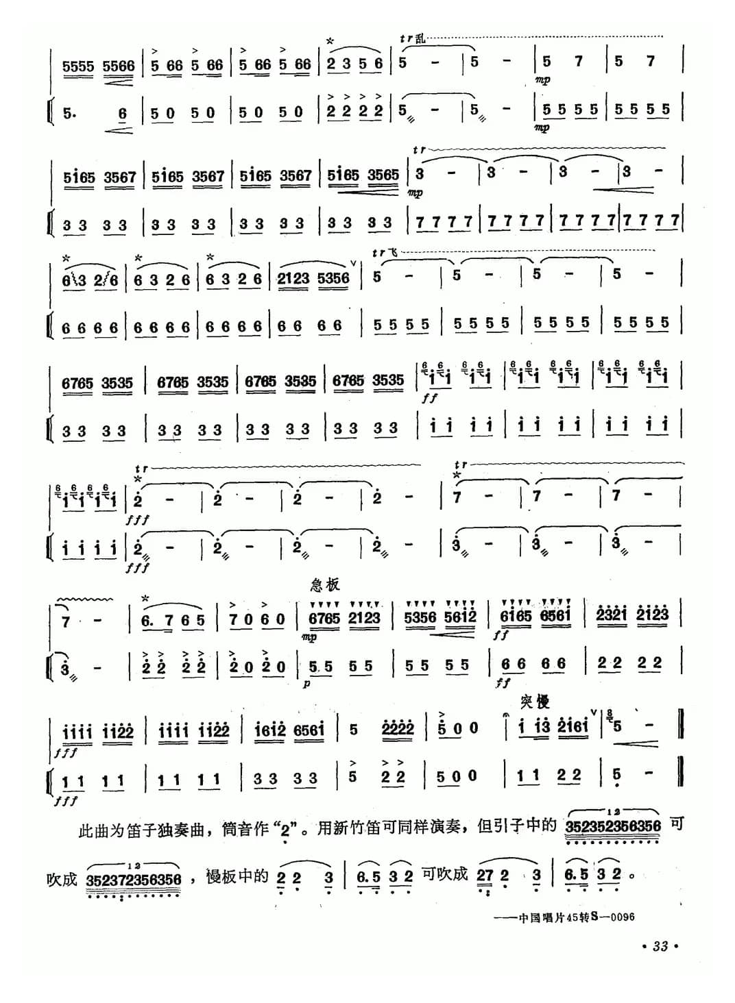 上游曲（笛子+伴奏）