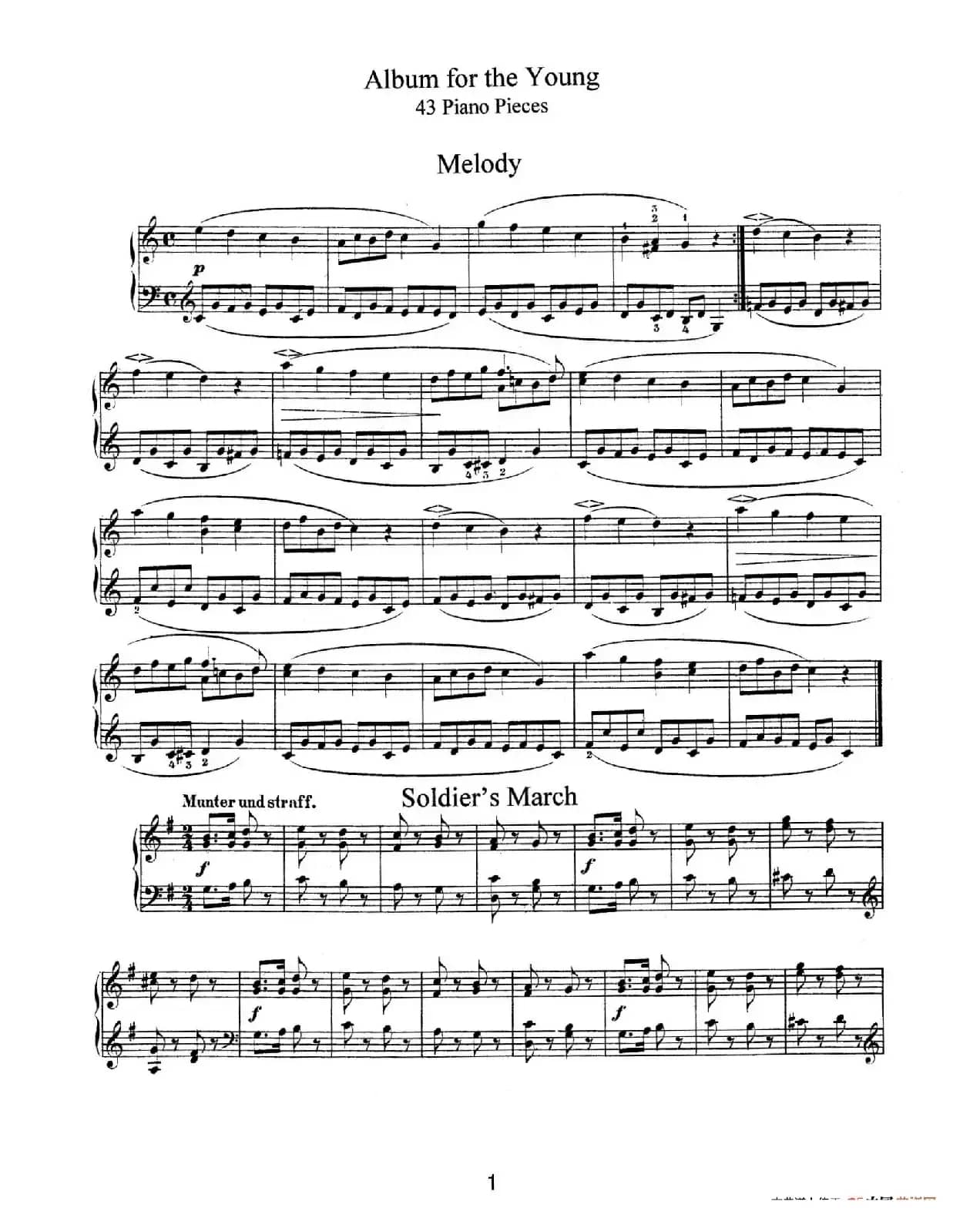 Album für die Jugend Op.68（儿童钢琴曲集）