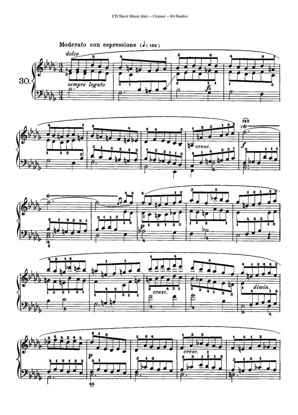 Cramer - 84 exercices（26—30）（克拉莫84首钢琴练习曲）