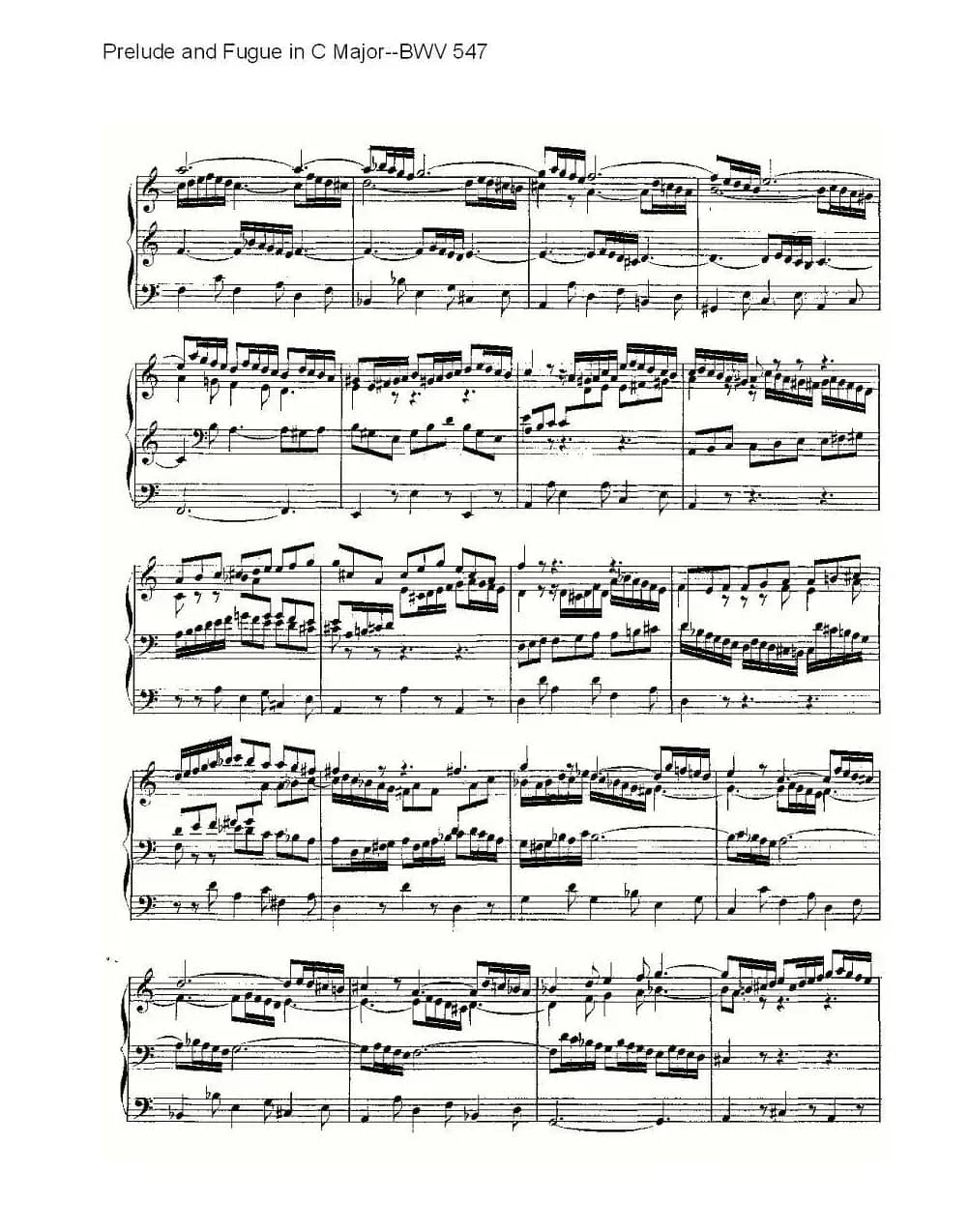 Prelude and Fugue in C Major--BWV 547 (管风琴谱)