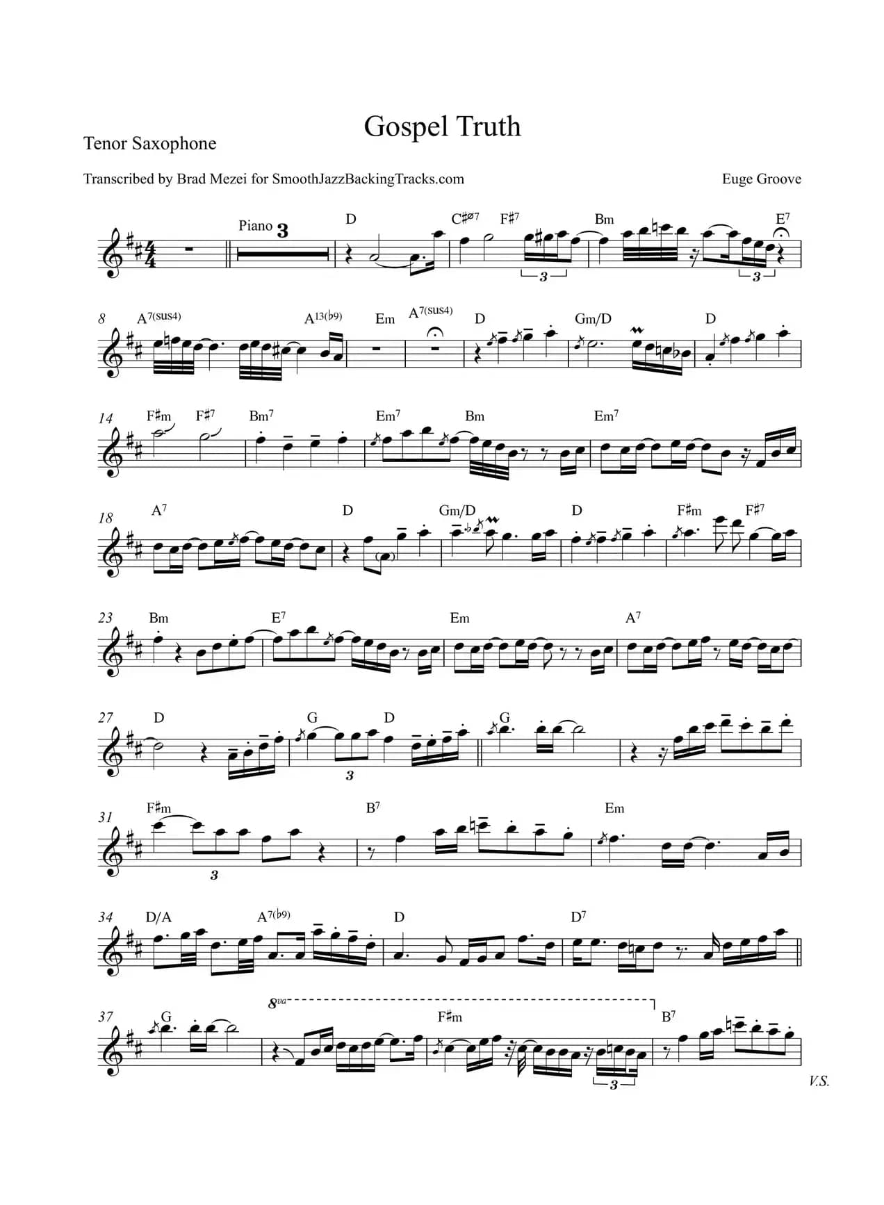 Gospel Truth（次中音萨克斯）