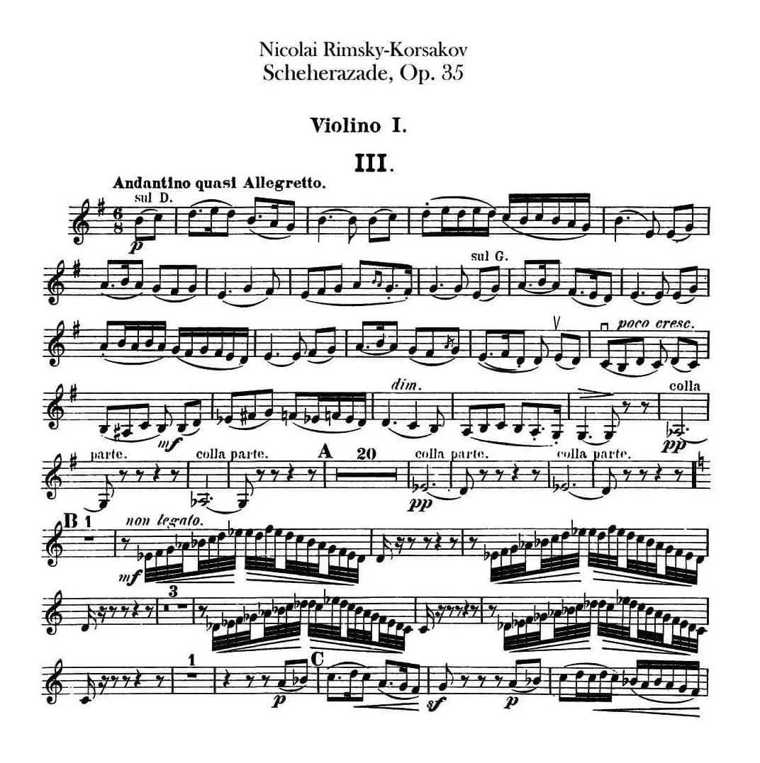 Scheherazade(Ⅲ)Op.35(第一小提琴)
