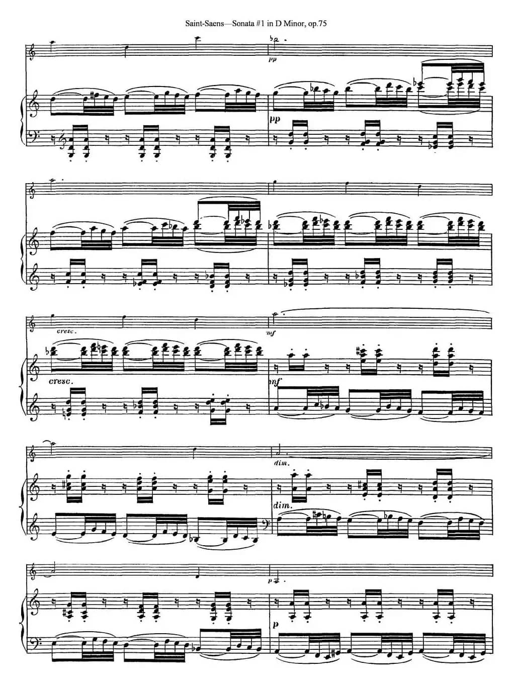 Violin Sonata No.1 in D Minor Op.75（小提琴+钢琴伴奏）