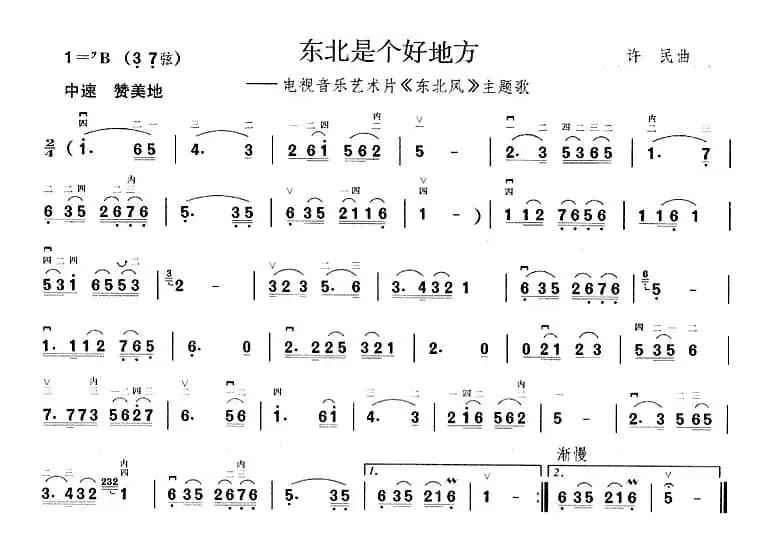 东北是个好地方（电视片《东北风》主题曲）