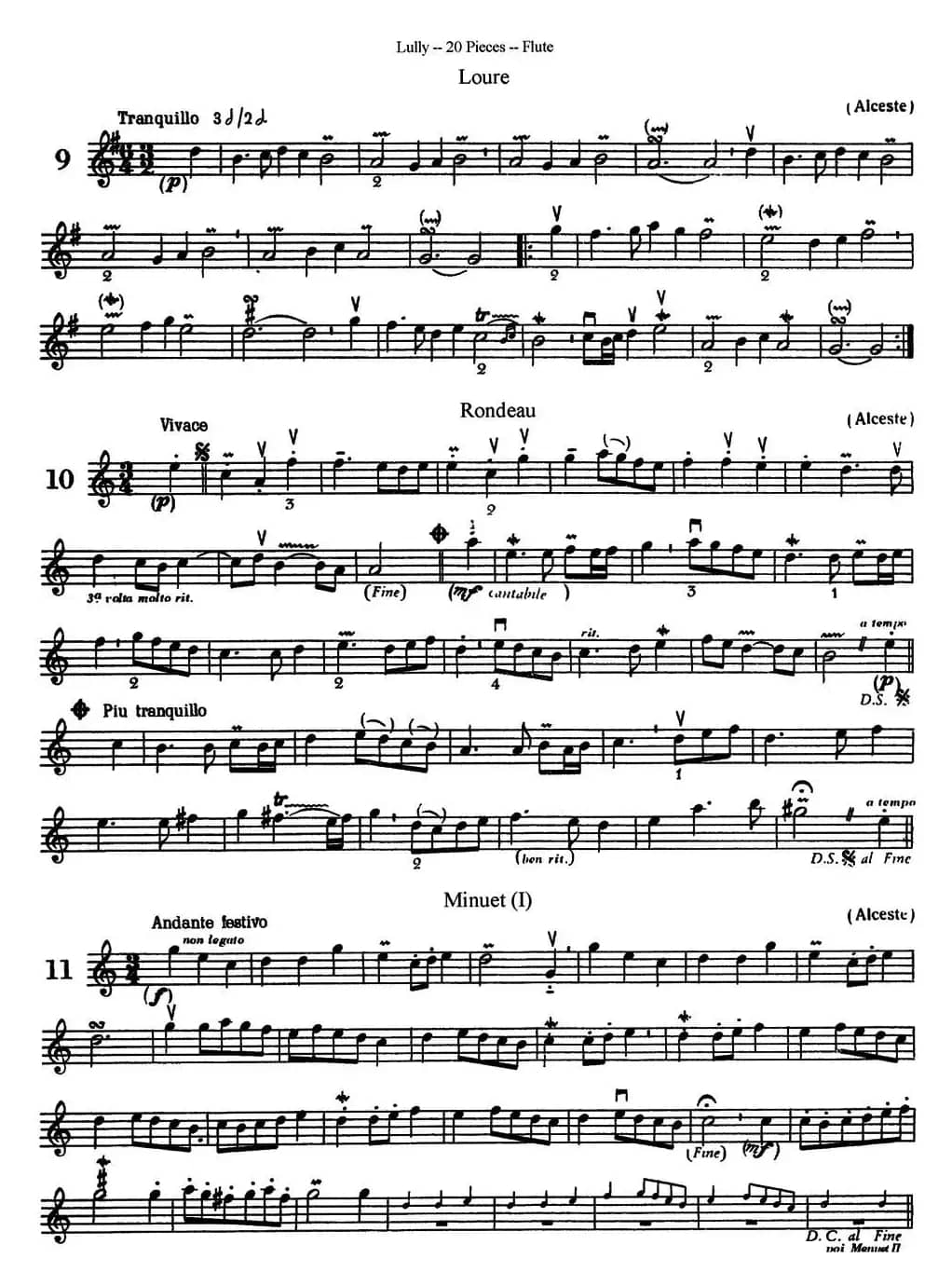 卢黎20首长笛附带钢琴伴奏曲