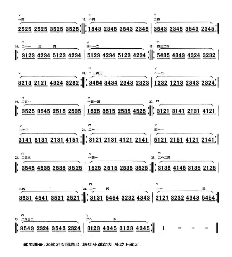 二胡指法练习：活指练习