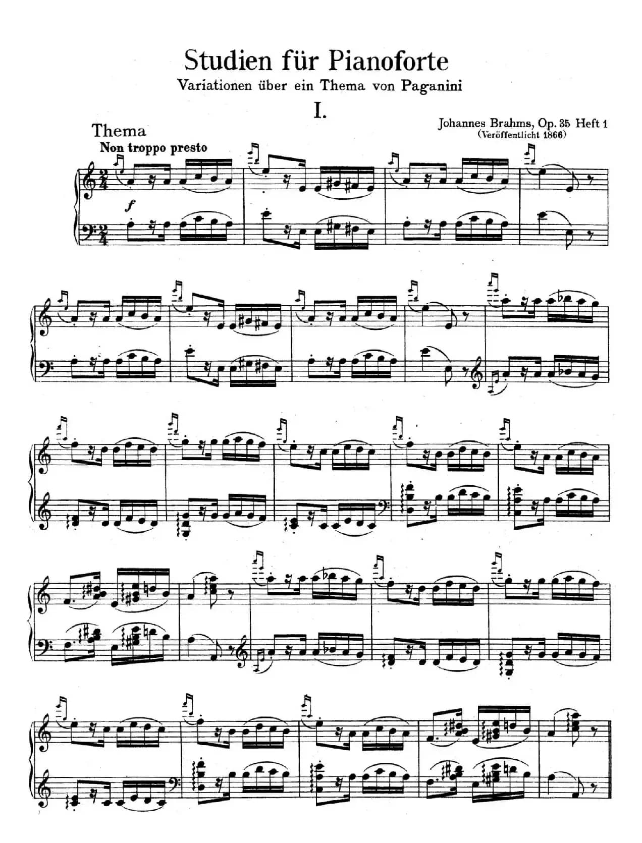 帕格尼尼主题变奏曲（Op.35 Livre1）