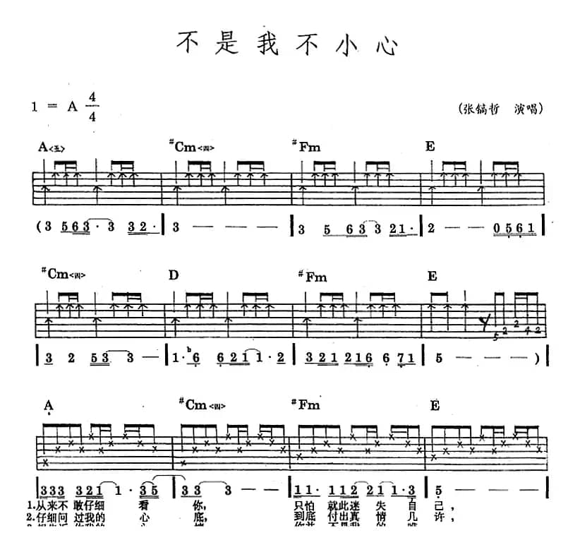 民族吉他弹唱：不是我不小心