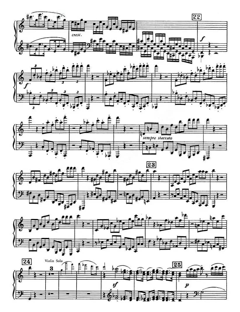 C大调小提琴协奏曲 Op.56（钢琴独奏）