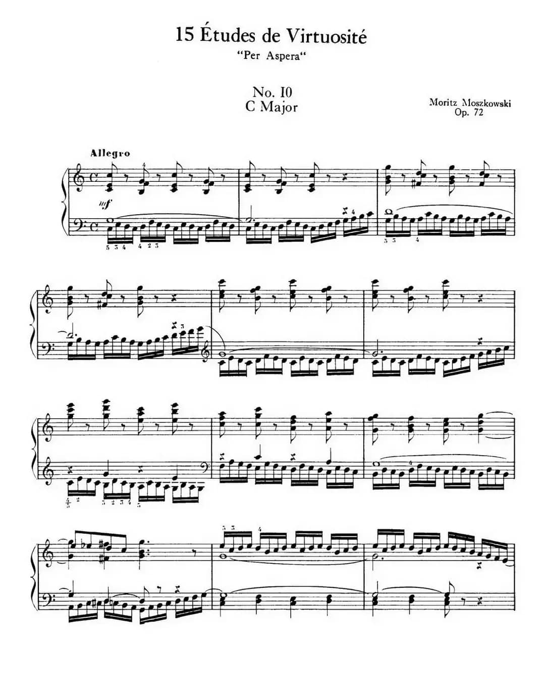 15 Etudes de Virtuosité Op.72 No.10（十五首钢琴练习曲之十）