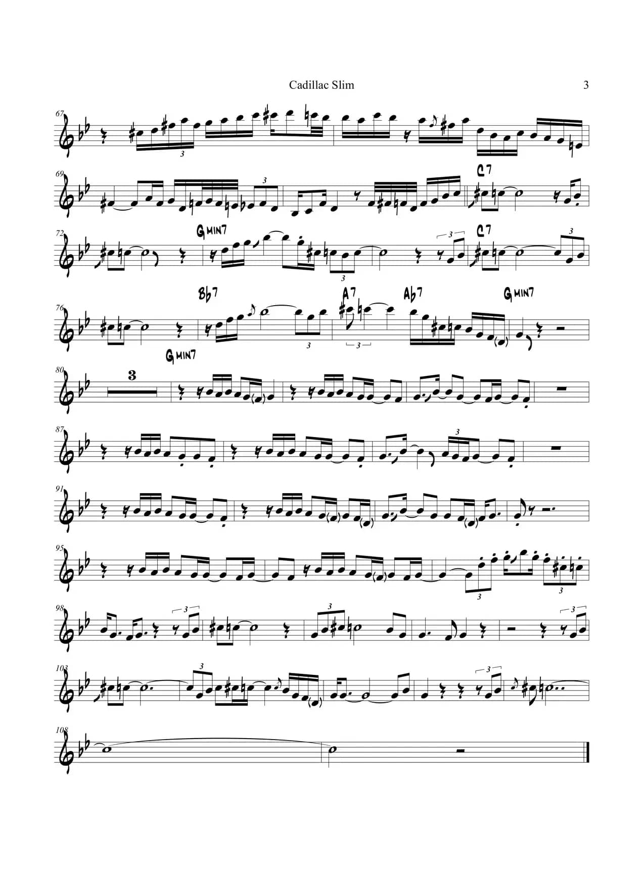 Cadillac Slim Rick Braun Trumpet（Trumpet in Bb）