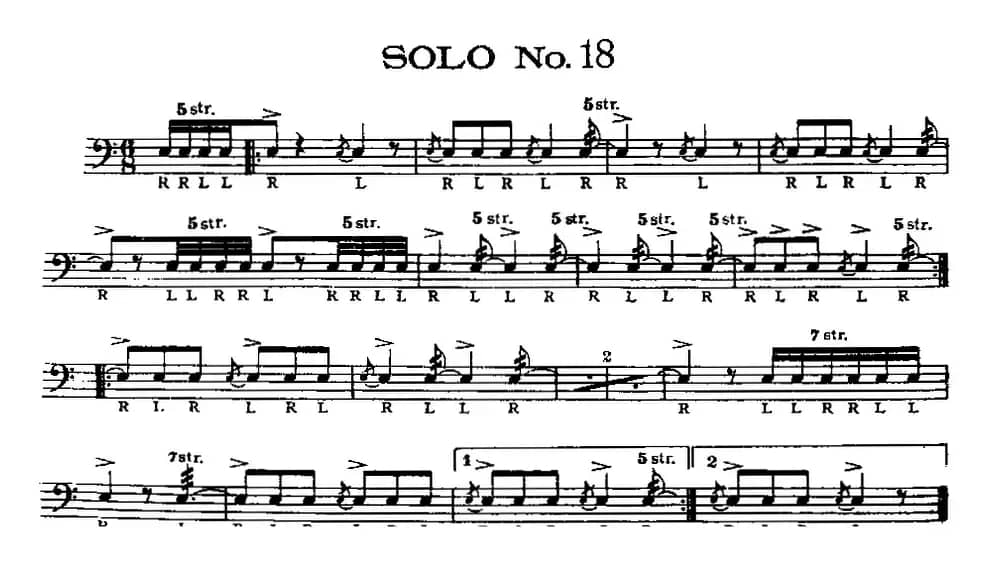 美国军鼓 SOLO No.16-20（爵士鼓谱）