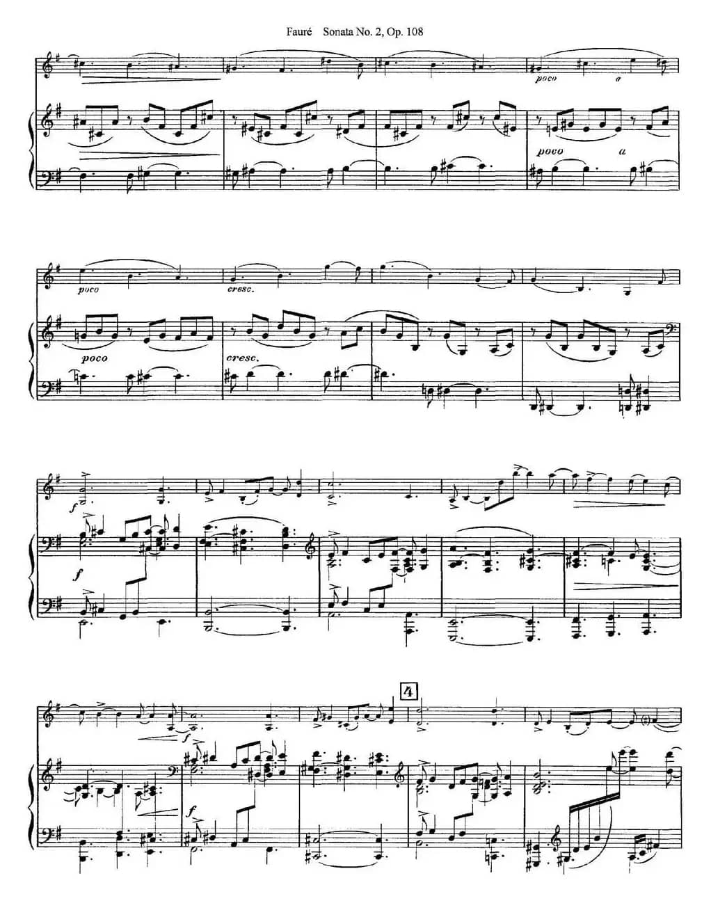 Violin Sonata No.2 Op.108（小提琴+钢琴伴奏）