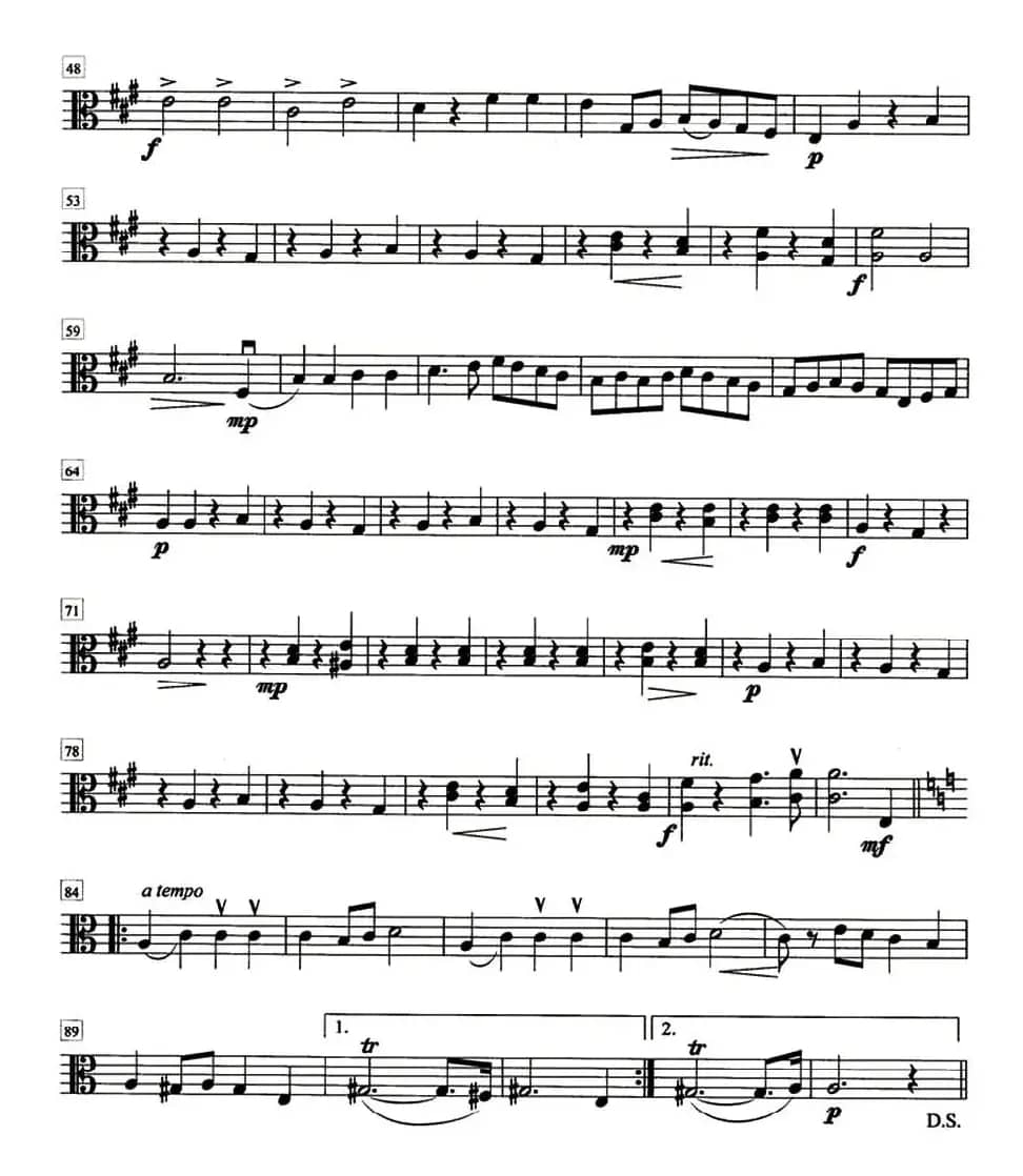 金婚曲（加布瑞尔马利作曲版、四重奏中提琴分谱）