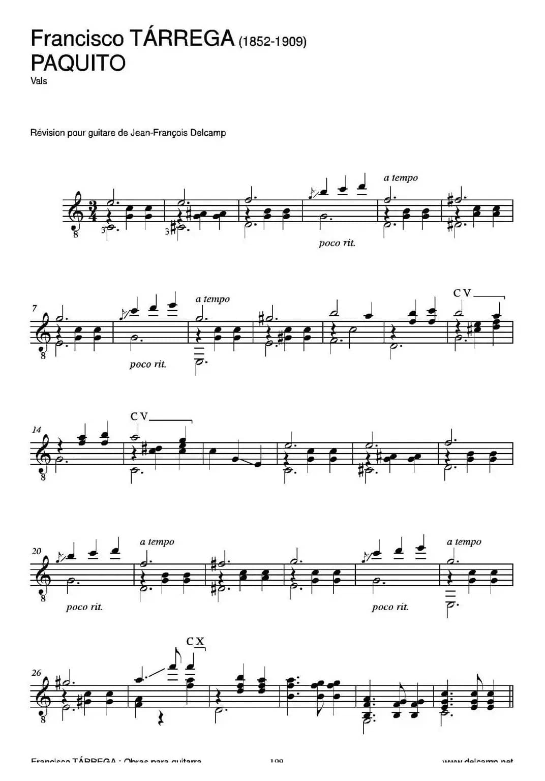 PAQUITO(Vals)（古典吉他）