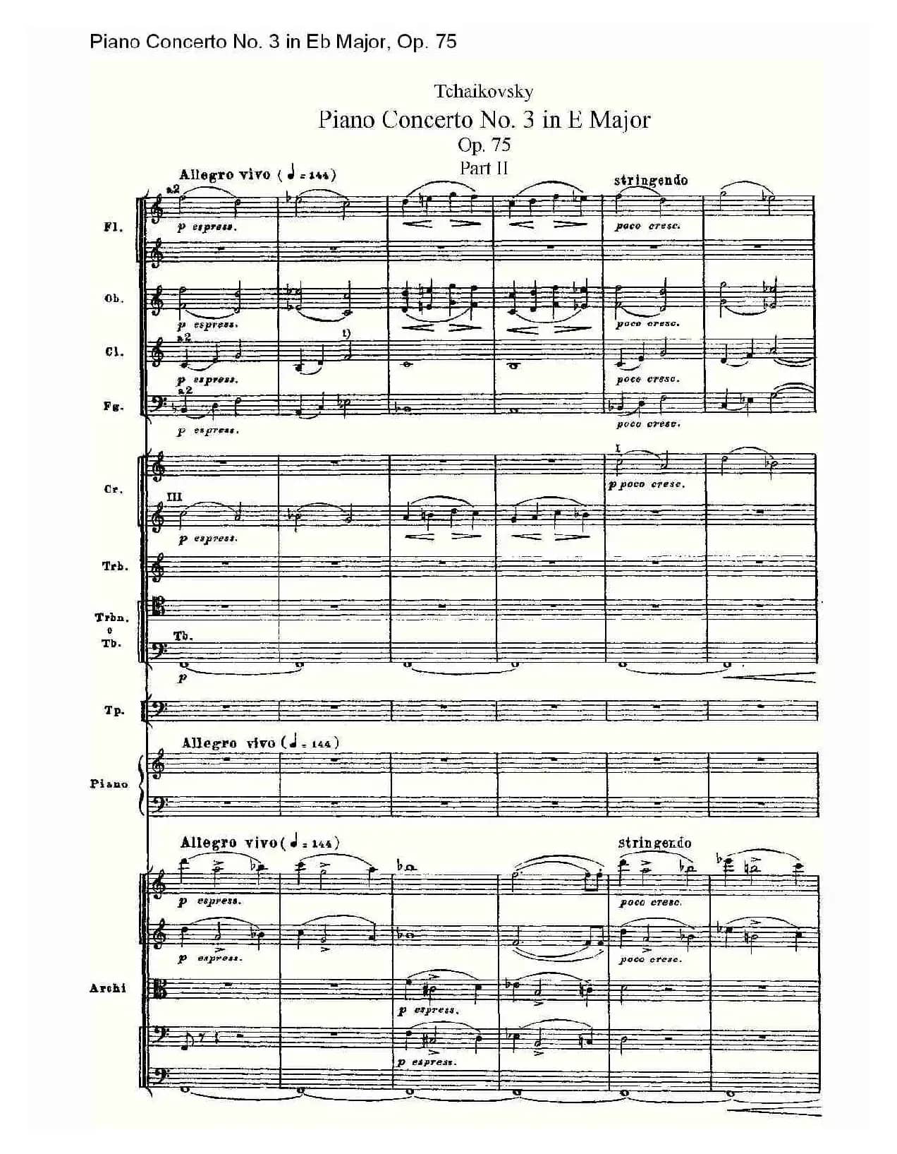 Piano Concerto No.3 in Eb Major, Op.75（Eb大调第三钢琴协奏）