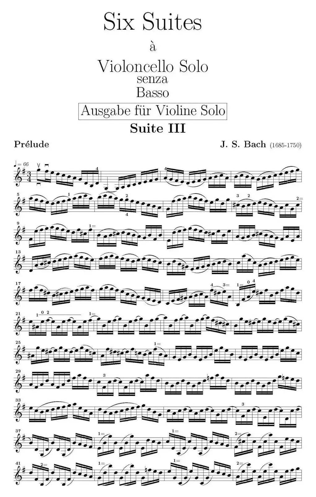 Six Suite Violincello Solo senza Basso（Suite III）（6首无伴奏大提琴组曲·Ⅲ）