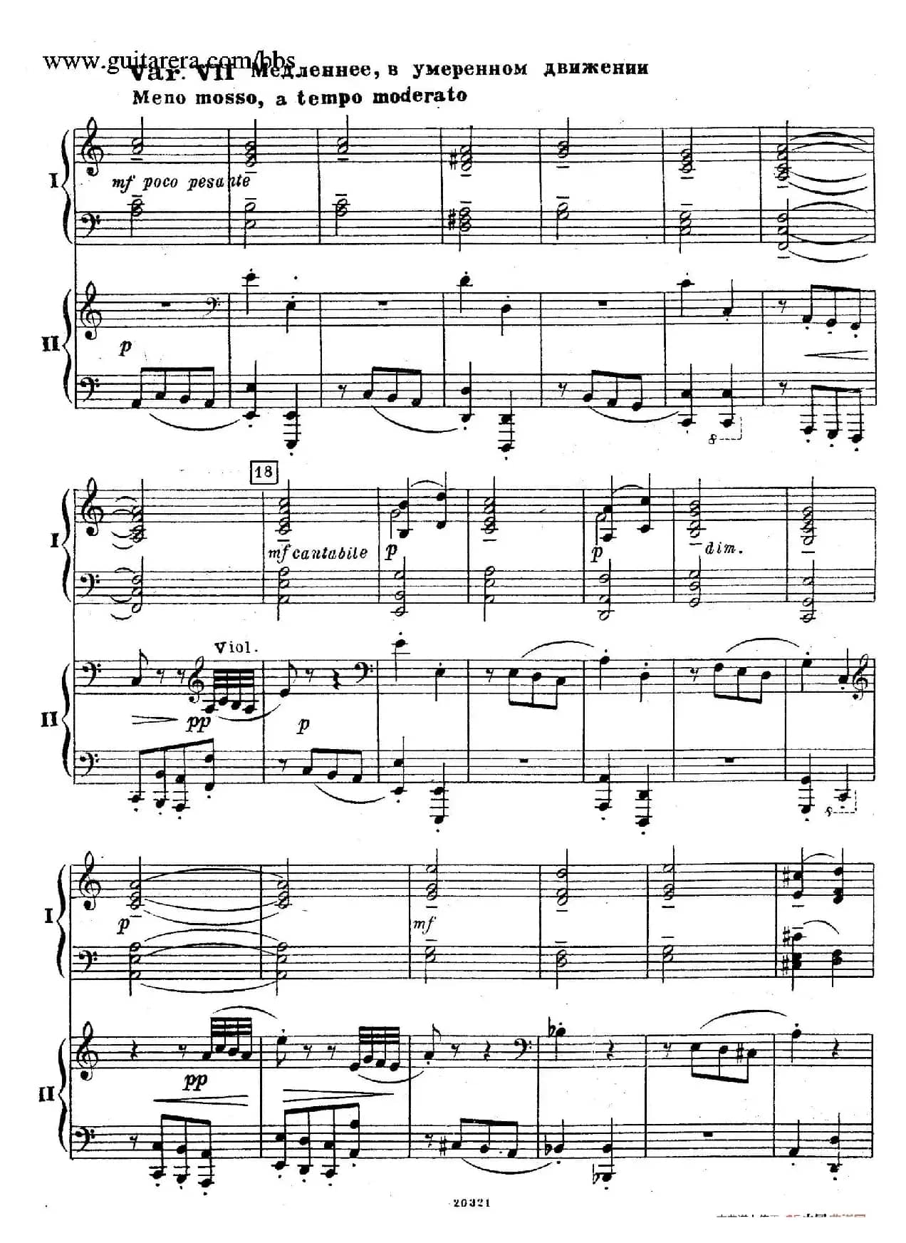 Rhapsody On A Theme Of Paganini Op.43（帕格尼尼主题狂想曲·双钢琴）（P1——20）