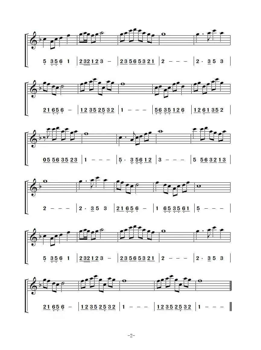 美酒加咖啡(简谱+五线谱)(笛箫乐谱)