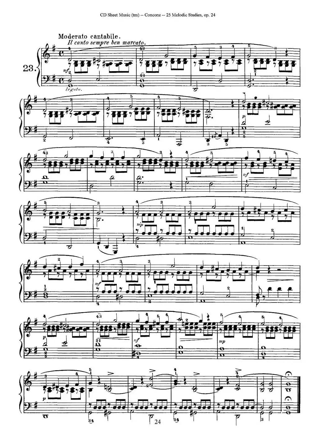 Concone - 25 Melodic Studies easy and progressive（21—25）
