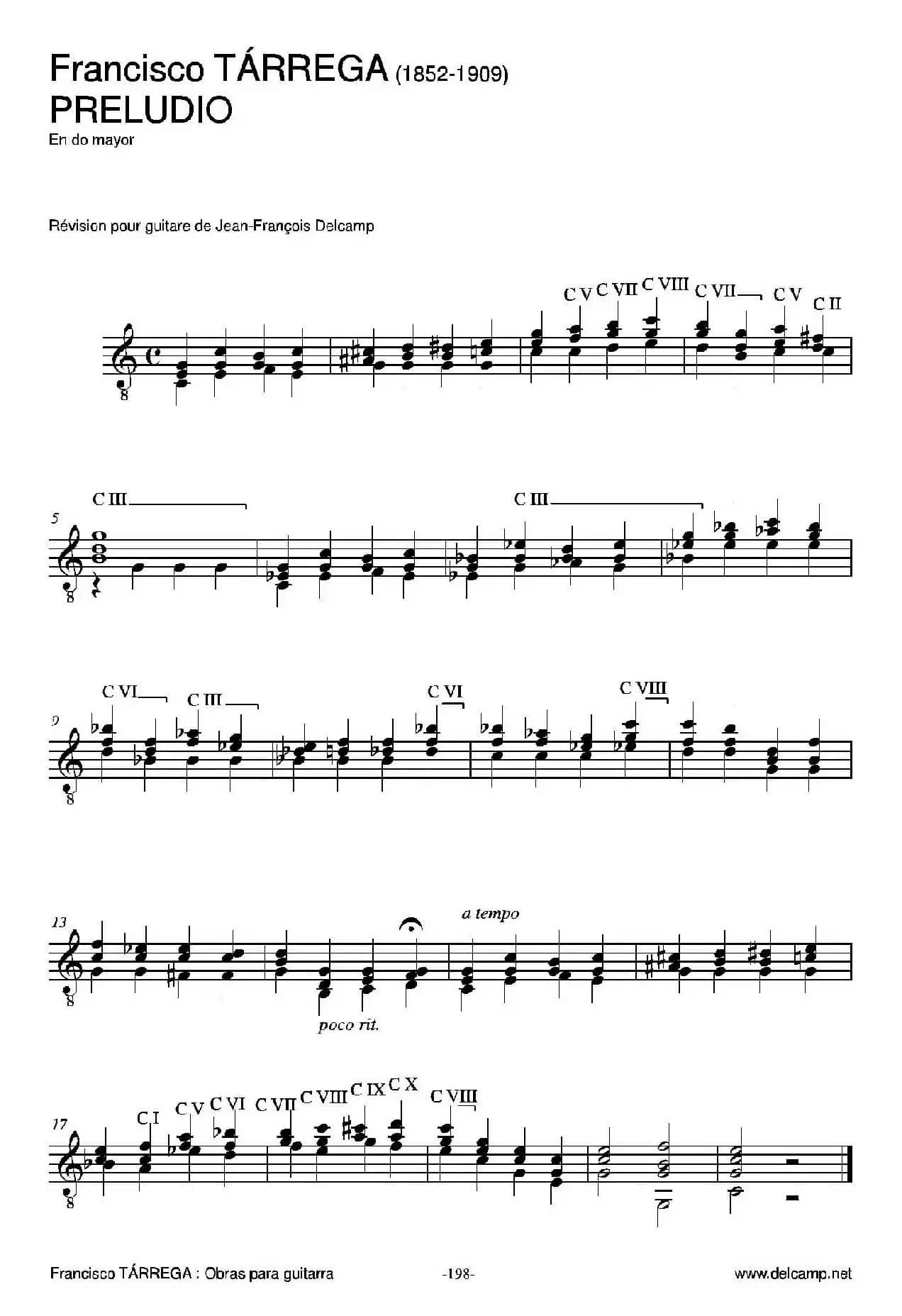 《塔雷加作品全集》第12部分（古典吉他）