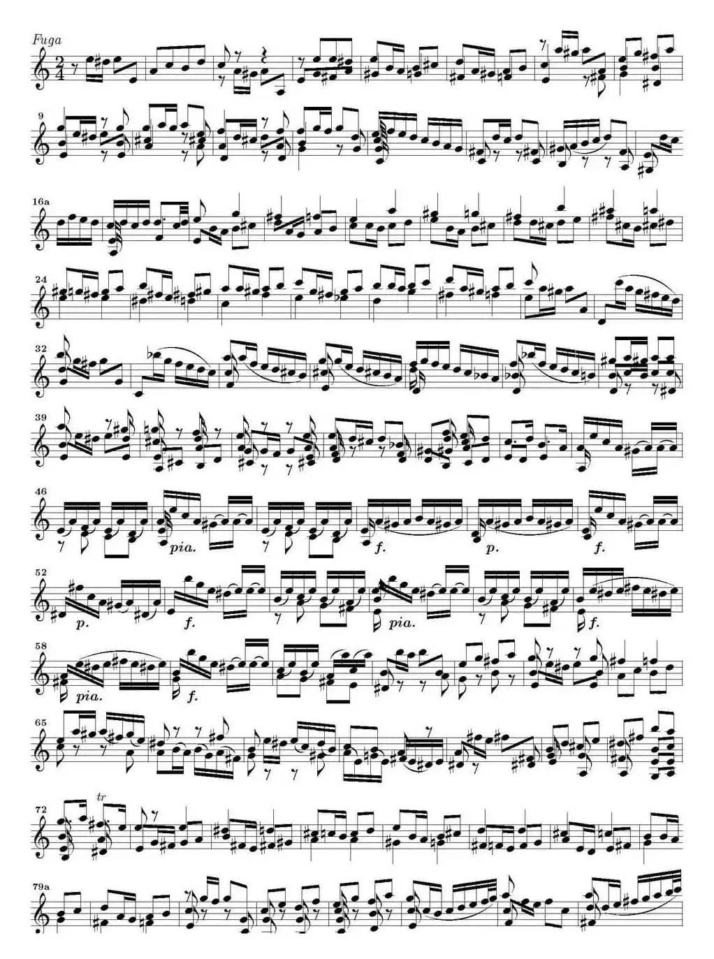 Bach Sonata BWV1003（无伴奏小提琴组曲）