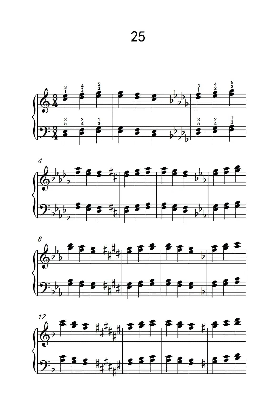 双音练习 25（儿童钢琴手指练习 2）