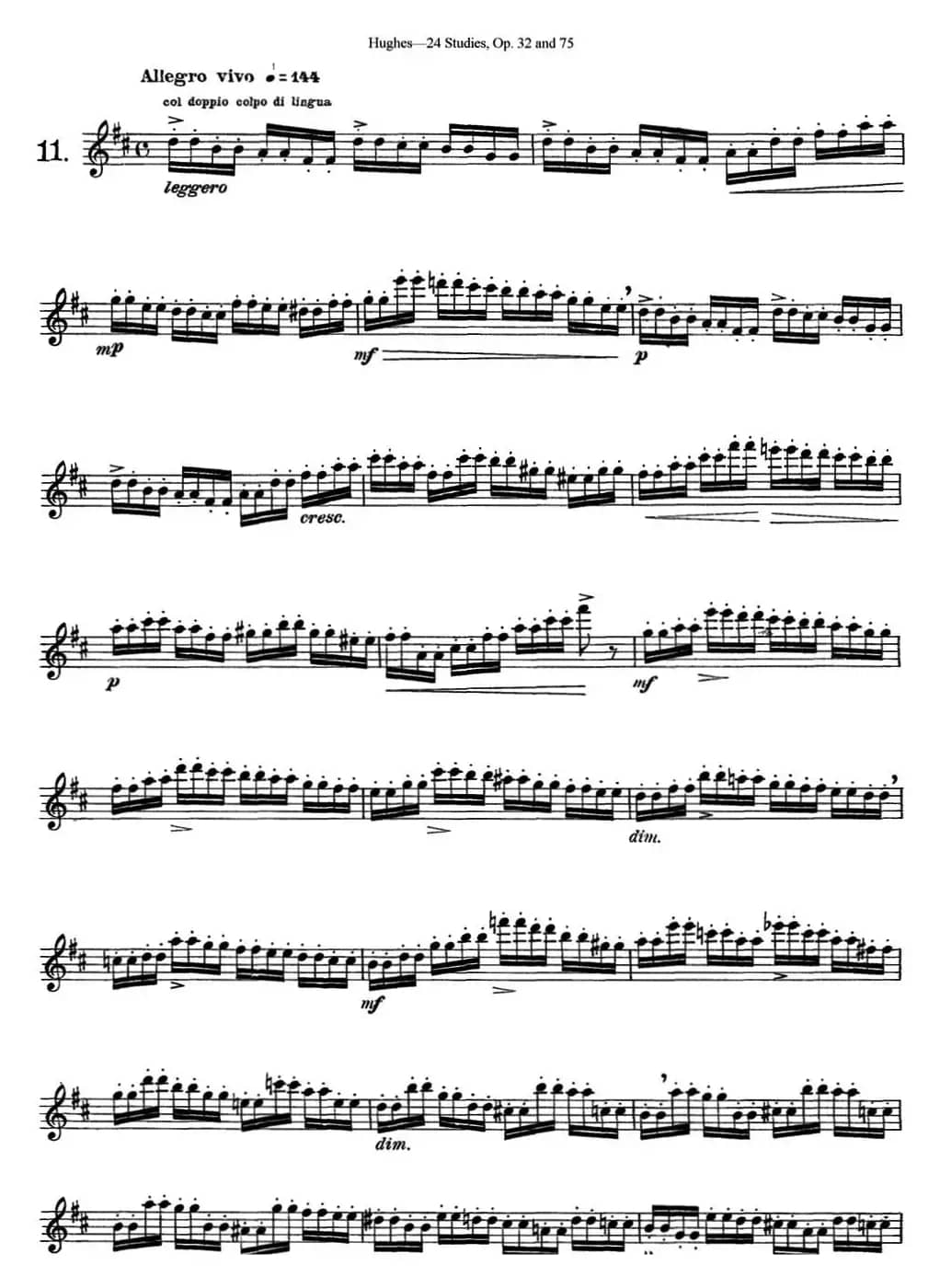 胡埃斯24首长笛练习曲Op.32（NO.11）