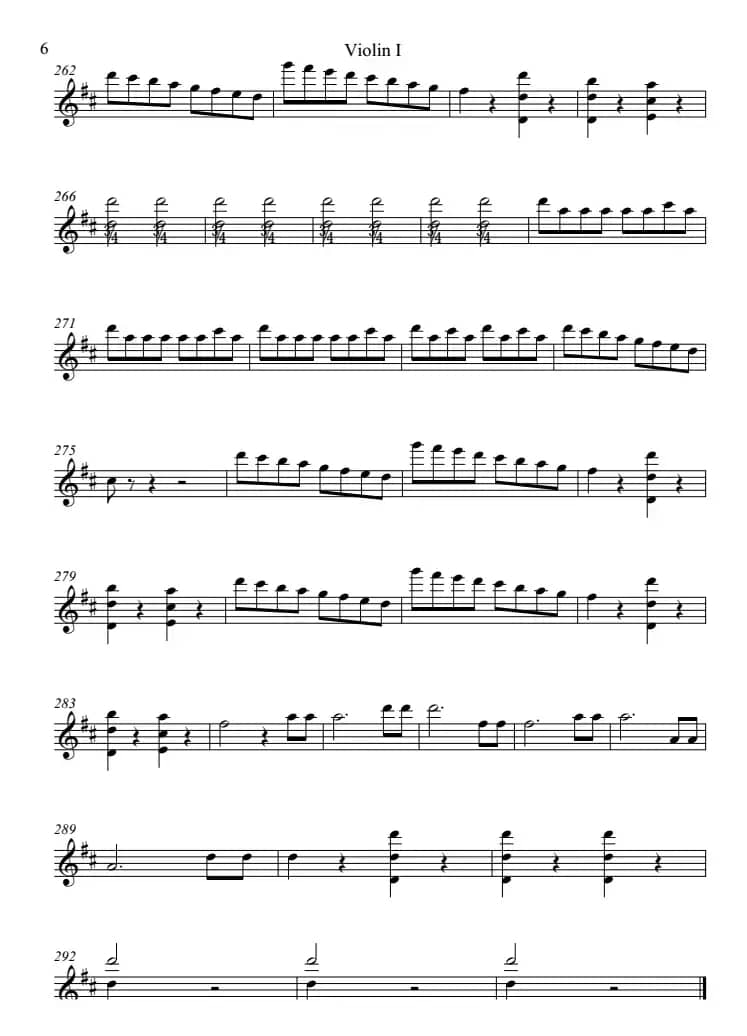 Overture from the Marriage of Figaro 费加罗的婚礼（Violin Ⅰ分谱）