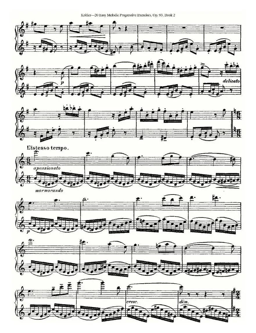 柯勒练习曲作品93号（二）