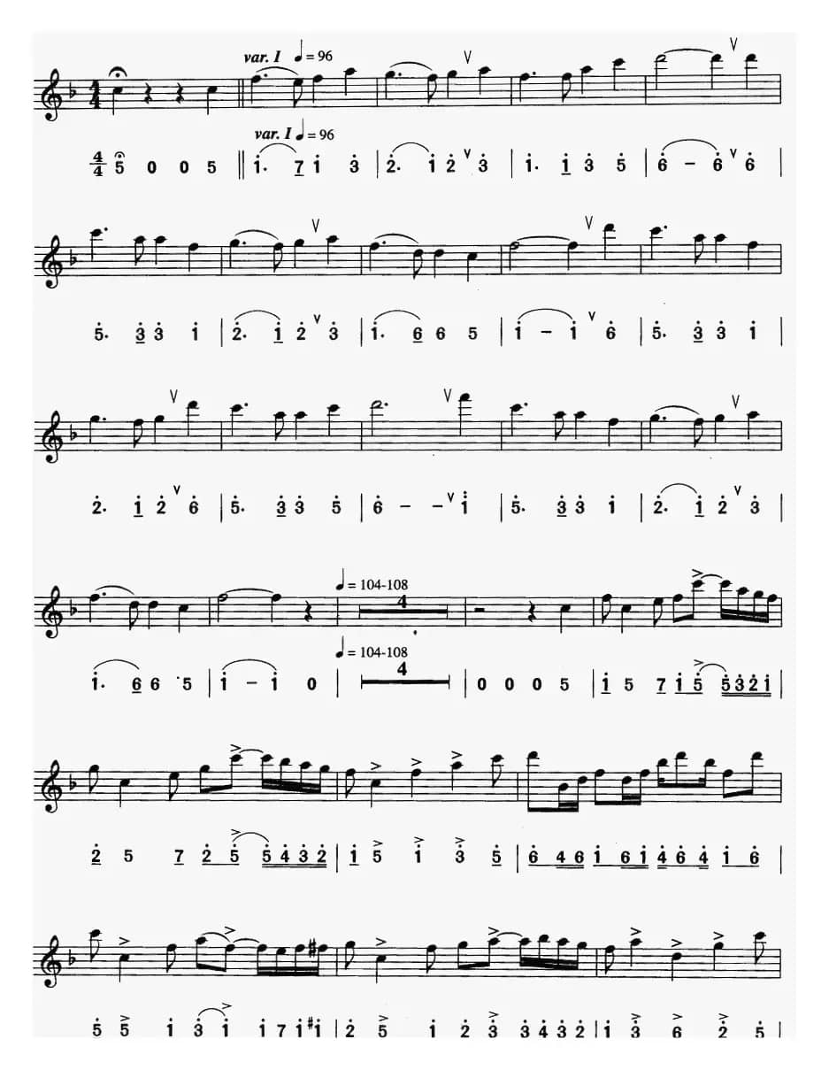 友谊地久天长（线简谱对照版）