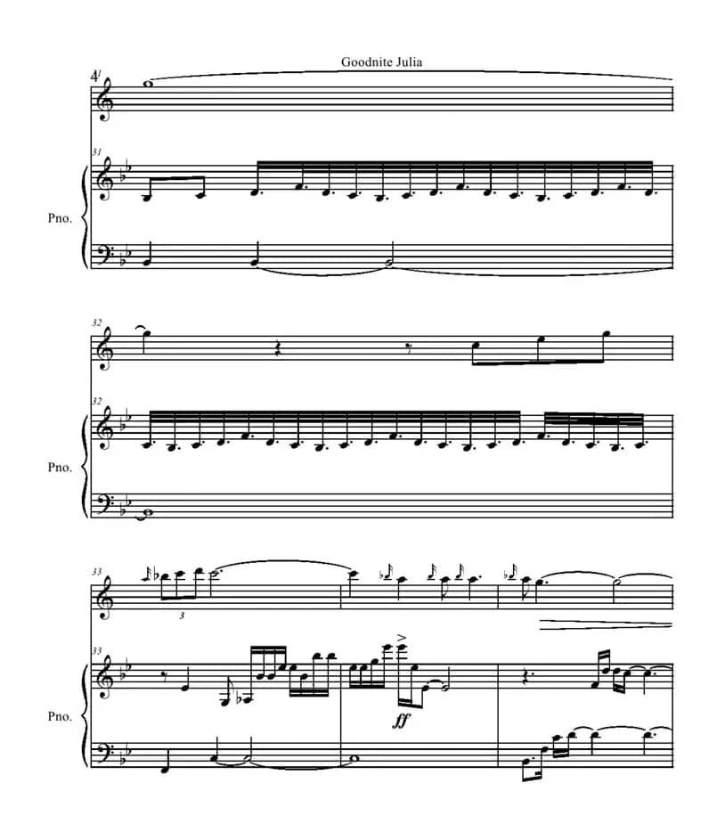 Goodnight Julia（小提琴+钢琴伴奏）