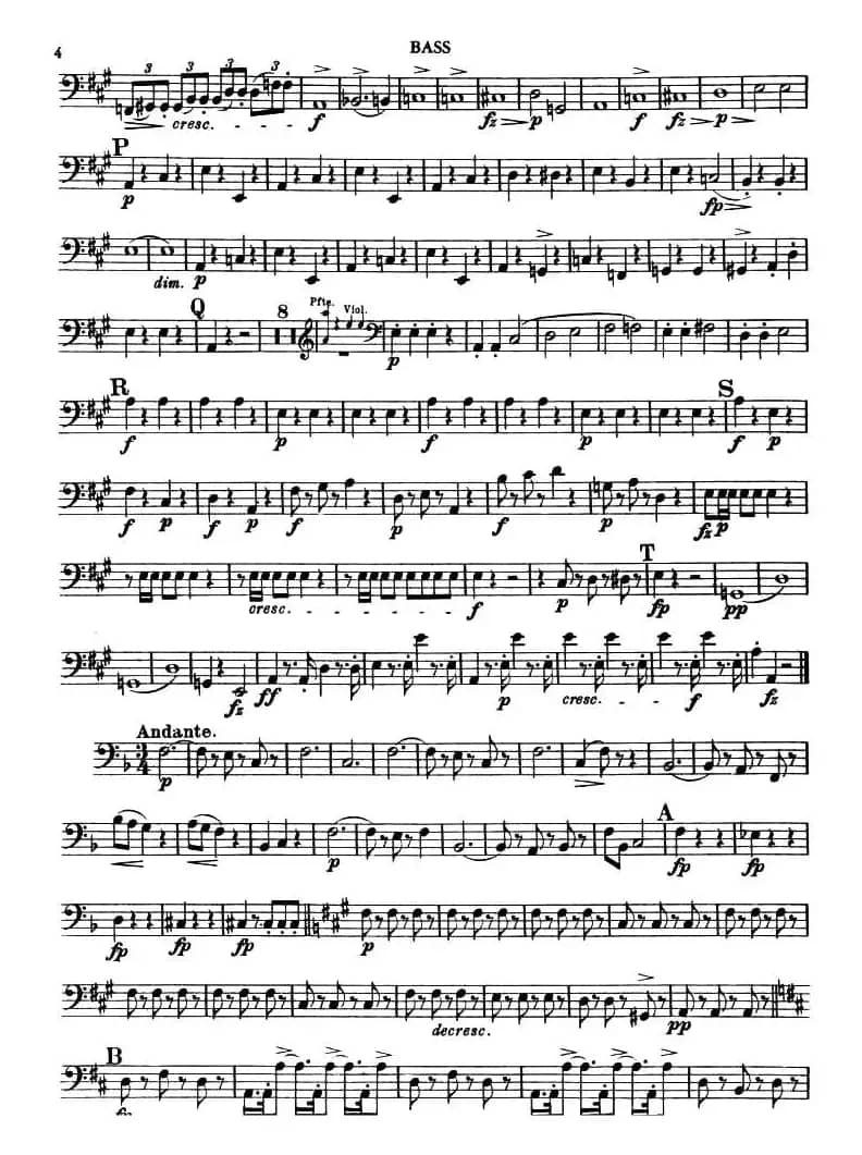 TROUT QUINTET（鳟鱼五重奏）（BASS分谱）