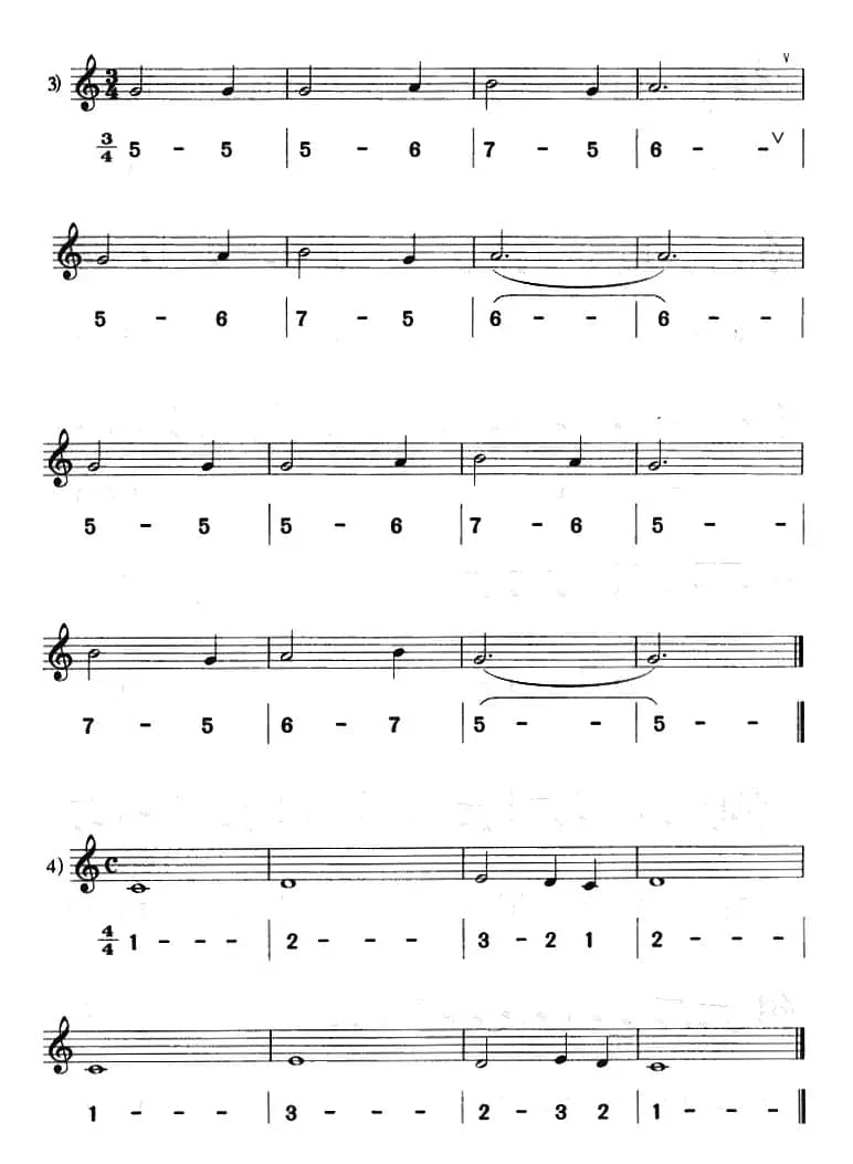 练习曲（八孔竖笛线简谱对照版）