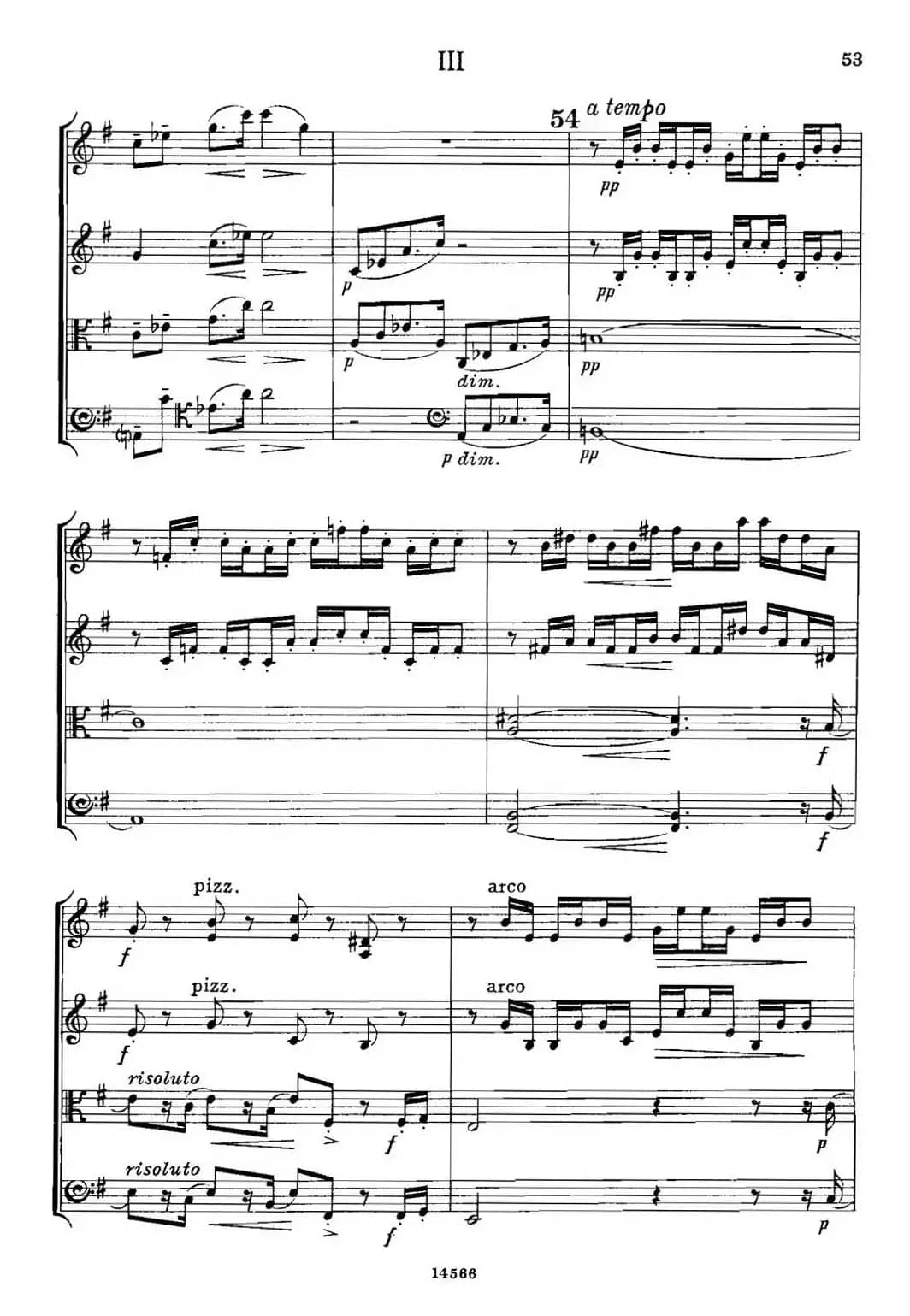 QUARTET Op.83（第三部分）（弦乐四重奏）