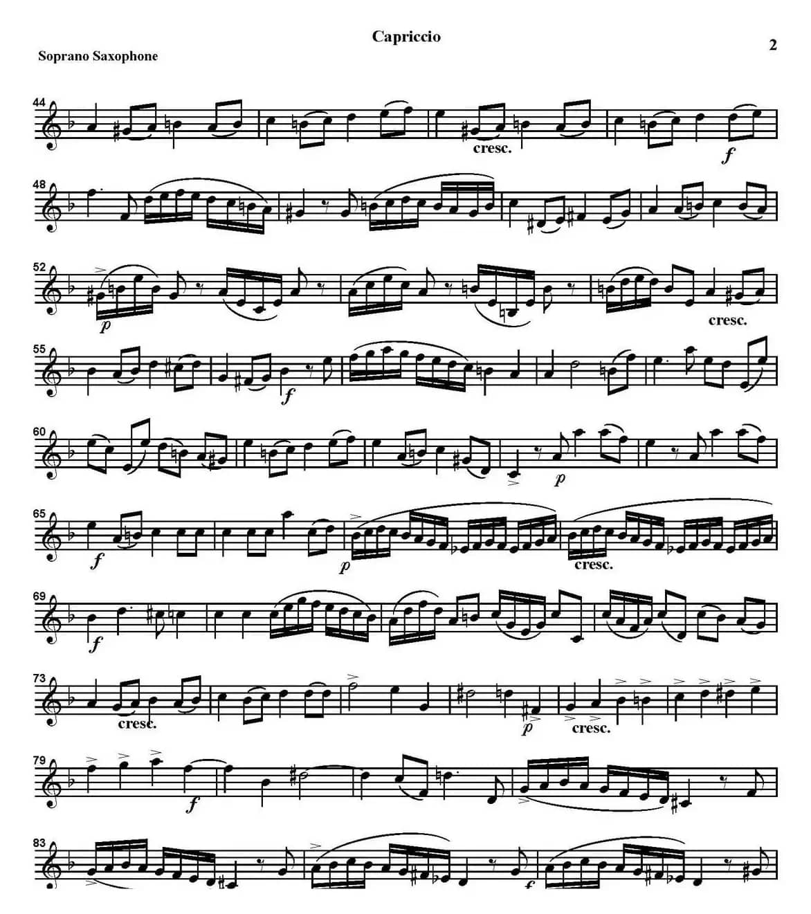 CAPRICCIO（四重奏·高音萨克斯分谱）