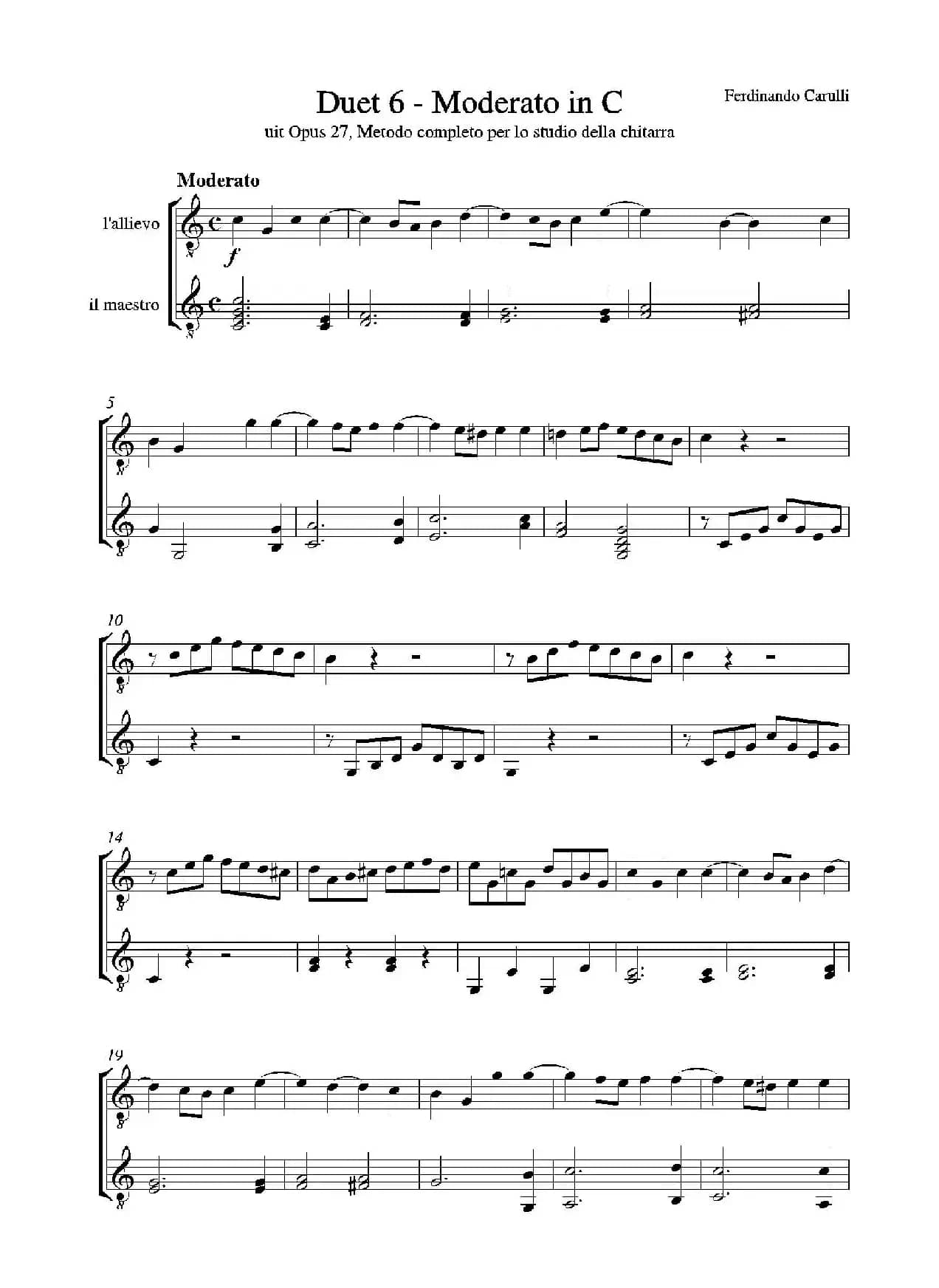 Metodo Completo Op.27-3（古典吉他二重奏练习·6）