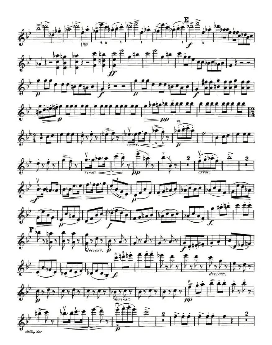 第一钢琴,小提琴，大提琴三重奏 Op.99之小提琴分谱