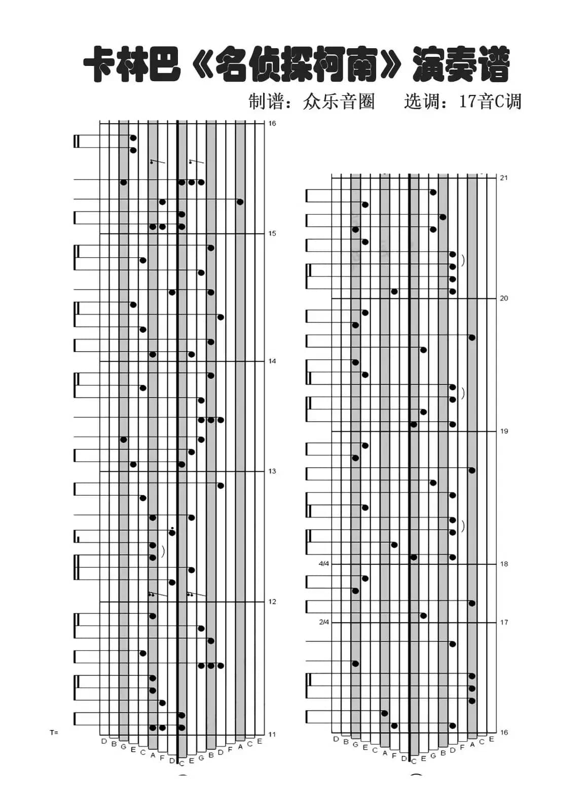 名侦探柯南（拇指琴卡林巴琴演奏谱）