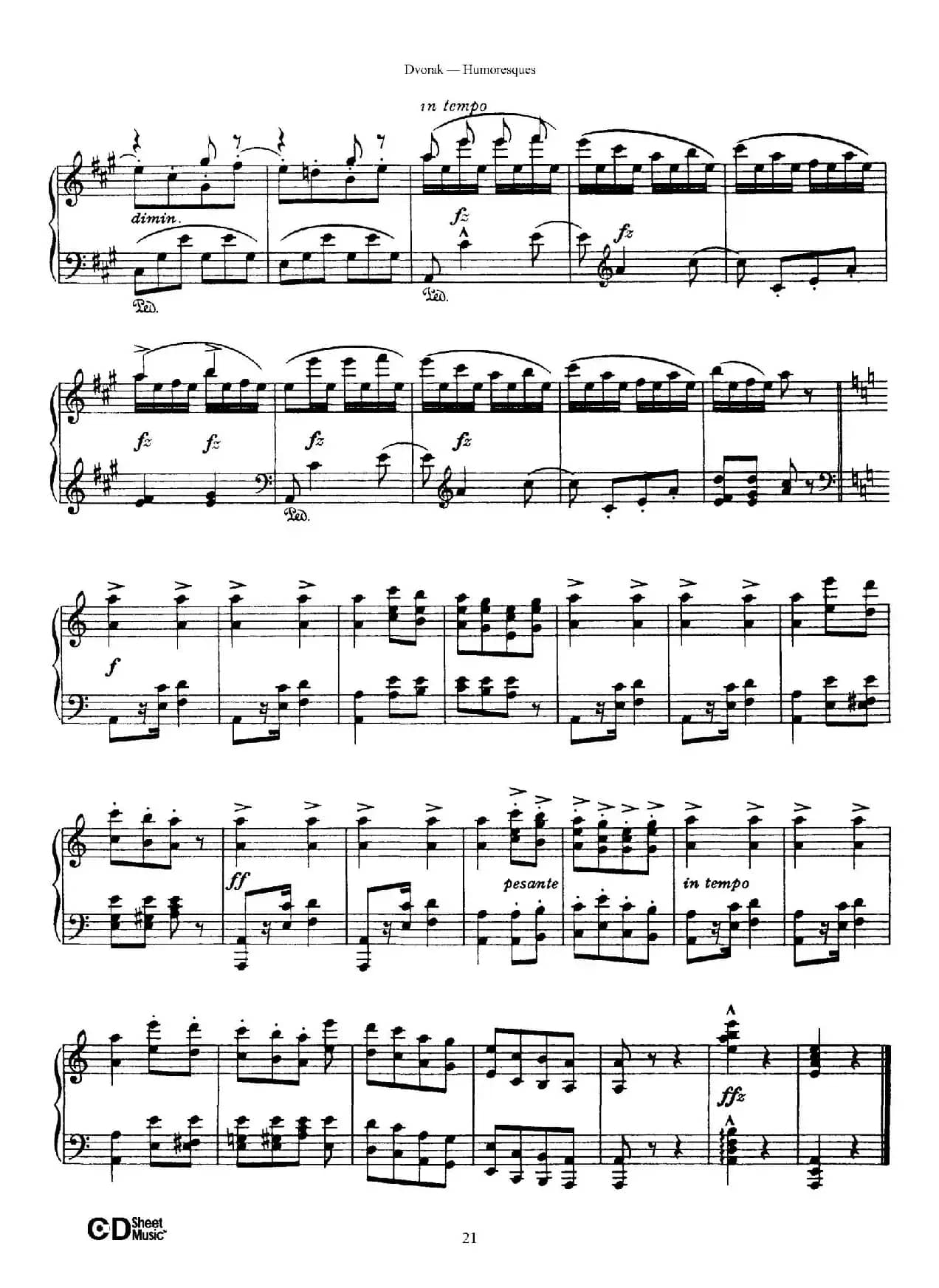 8 Humoresques Op.101（8首幽默曲·5）